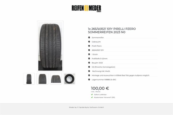 1x 265/40R21 101Y PIRELLI PZERO SOMMERREIFEN 2023 N0 #1OKK – Bild 5