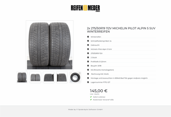 2x 275/50R19 112V MICHELIN PILOT ALPIN 5 SUV WINTERREIFEN #1GWV – Bild 6