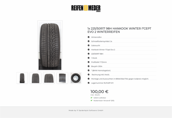 1x 225/50R17 98H HANKOOK WINTER I*CEPT EVO 2 WINTERREIFEN #1WJP – Bild 6