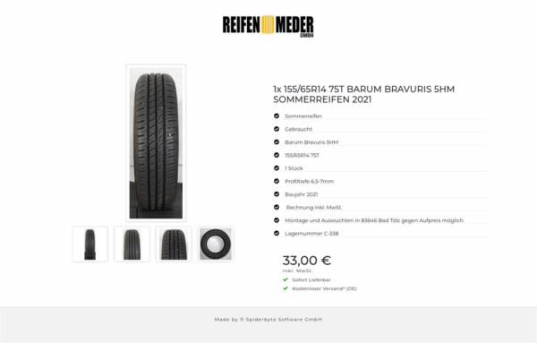 1x 155/65R14 75T BARUM BRAVURIS 5HM SOMMERREIFEN 2021 #1NJY – Bild 5