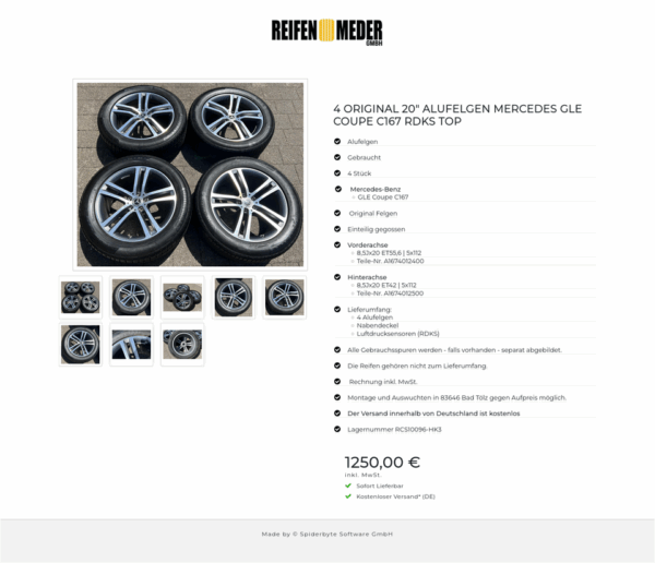 4 ORIGINAL 20" ALUFELGEN MERCEDES GLE COUPE C167 RDKS TOP #1XSK – Bild 7