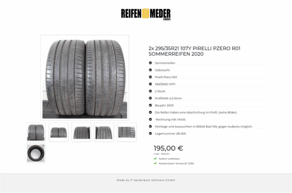 2x 295/35R21 107Y PIRELLI PZERO R01 SOMMERREIFEN 2020 #1WFY – Bild 7
