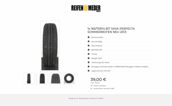 1x 165/70R14 81T SAVA PERFECTA SOMMERREIFEN NEU 2013 #1L5E – Bild 5