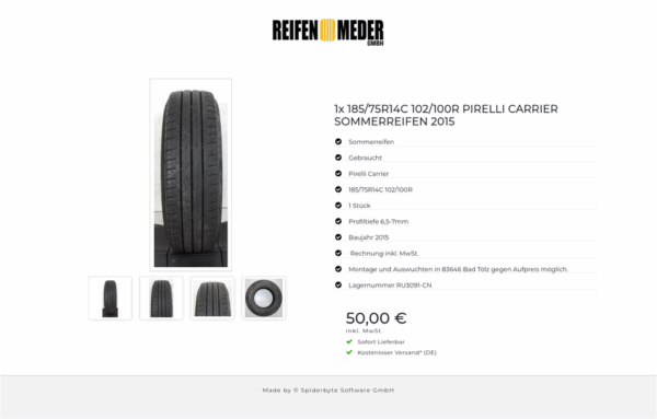 1x 185/75R14C 102/100R PIRELLI CARRIER SOMMERREIFEN 2015 #8955 – Bild 5