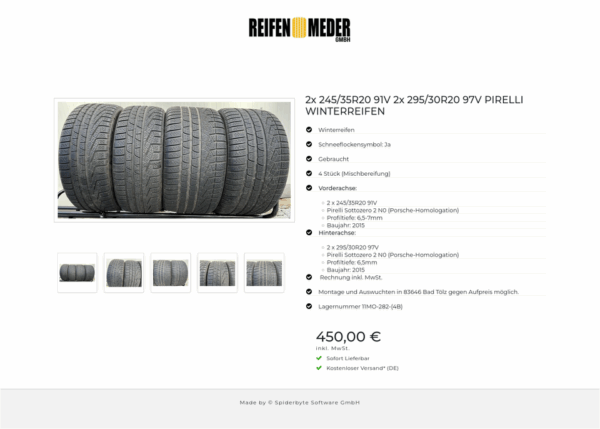 2x 245/35R20 91V 2x 295/30R20 97V PIRELLI WINTERREIFEN #115M – Bild 6