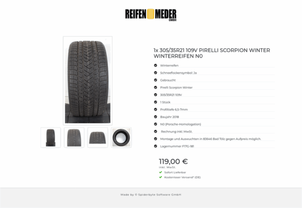 1x 305/35R21 109V PIRELLI SCORPION WINTER WINTERREIFEN N0 #1H9J – Bild 5