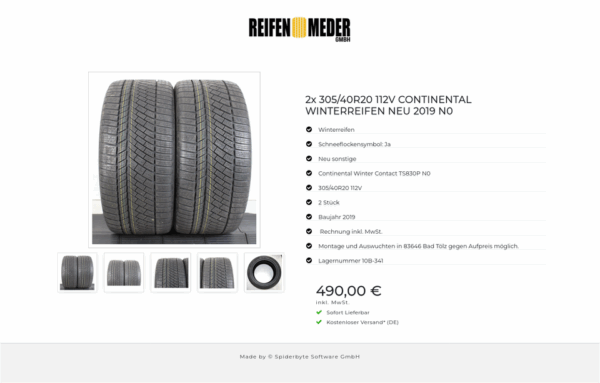 2x 305/40R20 112V CONTINENTAL WINTERREIFEN NEU 2019 N0 #1GQM – Bild 6