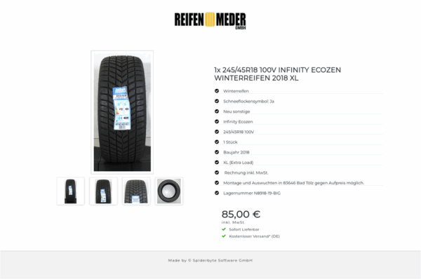 1x 245/45R18 100V INFINITY ECOZEN WINTERREIFEN 2018 XL #1J3B – Bild 5