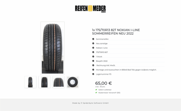 1x 175/70R13 82T NOKIAN I-LINE SOMMERREIFEN NEU 2022 #1L0C – Bild 5