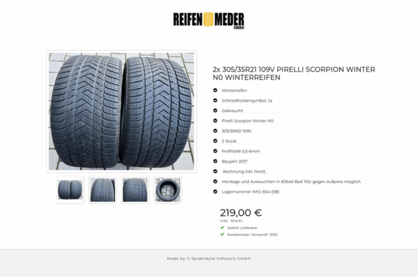 2x 305/35R21 109V PIRELLI SCORPION WINTER N0 WINTERREIFEN #10CI – Bild 5