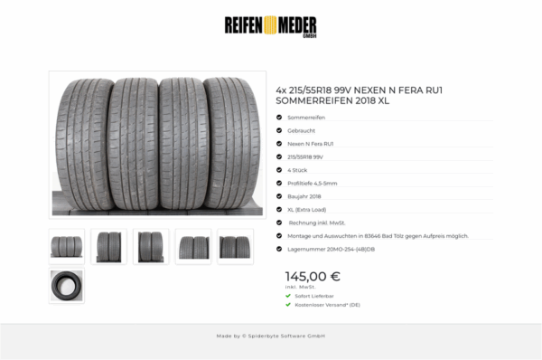 4x 215/55R18 99V NEXEN N FERA RU1 SOMMERREIFEN 2018 XL #146P – Bild 7