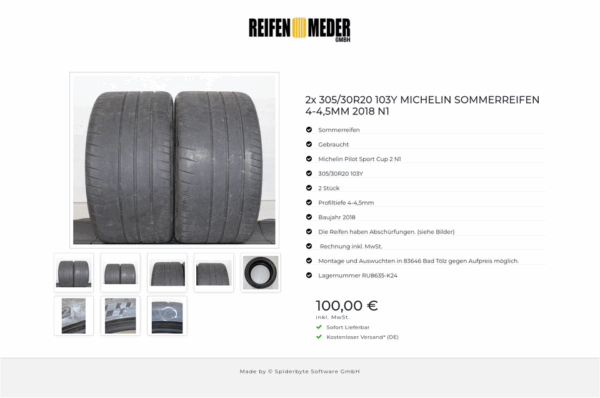 2x 305/30R20 103Y MICHELIN SOMMERREIFEN 4-4,5MM 2018 N1 #1IAC – Bild 9