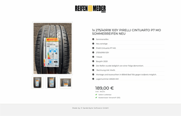 1x 275/40R18 103Y PIRELLI CINTUARTO P7 MO SOMMERREIFEN NEU #1RWG – Bild 4