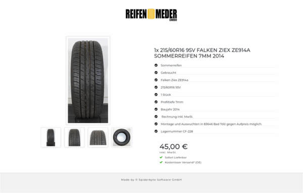 1x 215/60R16 95V FALKEN ZIEX ZE914A SOMMERREIFEN 7MM 2014 #1LQQ – Bild 5