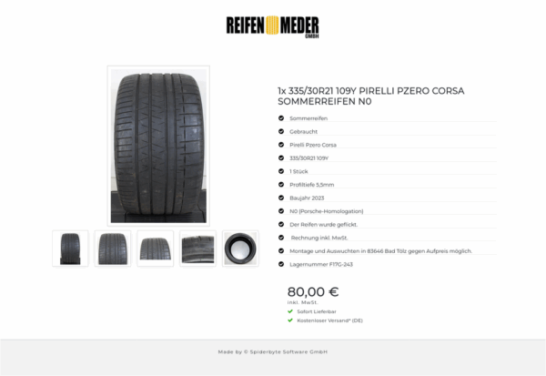 1x 335/30R21 109Y PIRELLI PZERO CORSA SOMMERREIFEN N0 #1HUA – Bild 6