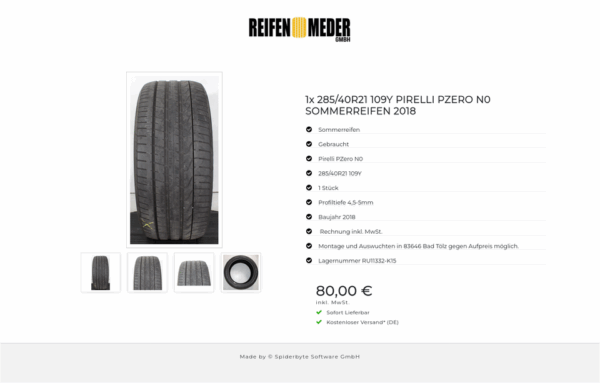 1x 285/40R21 109Y PIRELLI PZERO N0 SOMMERREIFEN 2018 #1VJL – Bild 5