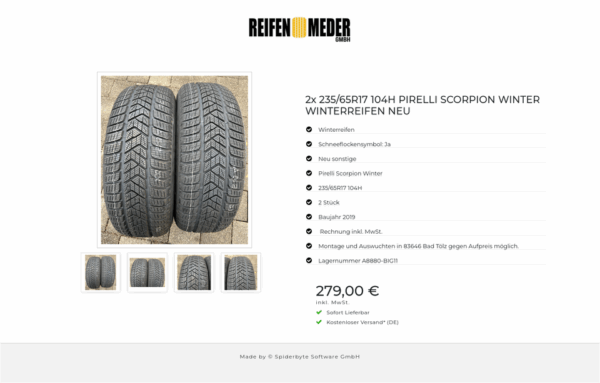 2x 235/65R17 104H PIRELLI SCORPION WINTER WINTERREIFEN NEU #1Q8V – Bild 5