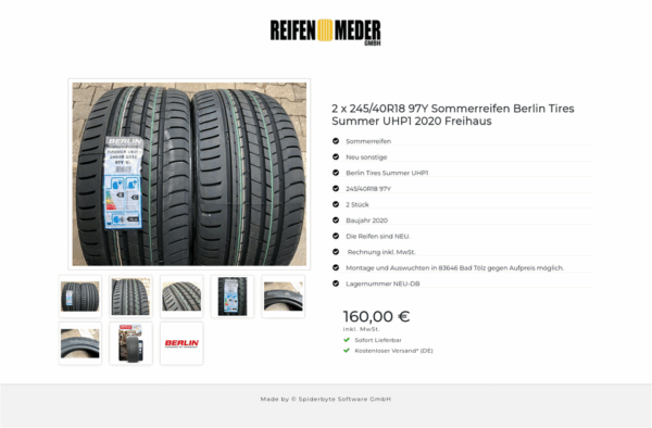 2x 245/40R18 97Y BERLIN TIRES SUMMER UHP1 SOMMERREIFEN 2020 #123A – Bild 9