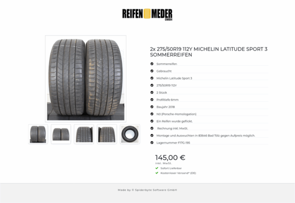 2x 275/50R19 112Y MICHELIN LATITUDE SPORT 3 SOMMERREIFEN #1HKF – Bild 6