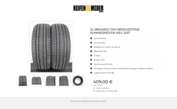 2x 285/45R22 110H BRIDGESTONE SOMMERREIFEN NEU 2017 #1HHJ – Bild 6