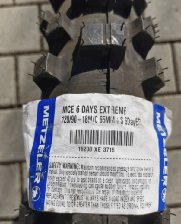 1 X 120/90-18 65M METZELER MCE 6 DAYS EXTREME MOTORRADREIFEN NEU – Bild 2