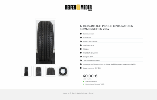 1x 185/55R15 82H PIRELLI CINTURATO P6 SOMMERREIFEN 2014 #1LIP – Bild 5