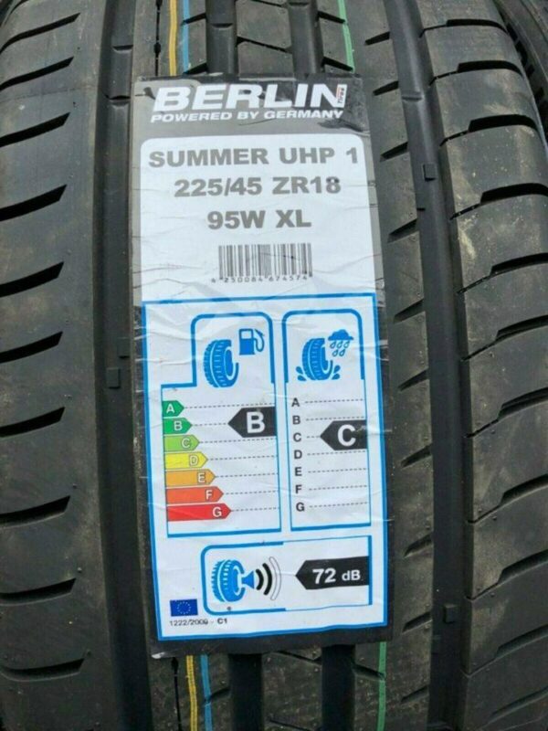 4 X 225/45R18 95W BERLIN TIRES SUMMER UHP SOMMERREIFEN 2019 #128T – Bild 4