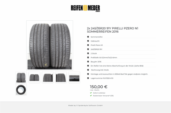 2x 245/35R20 91Y PIRELLI PZERO N1 SOMMERREIFEN 2016 #1VGE – Bild 7