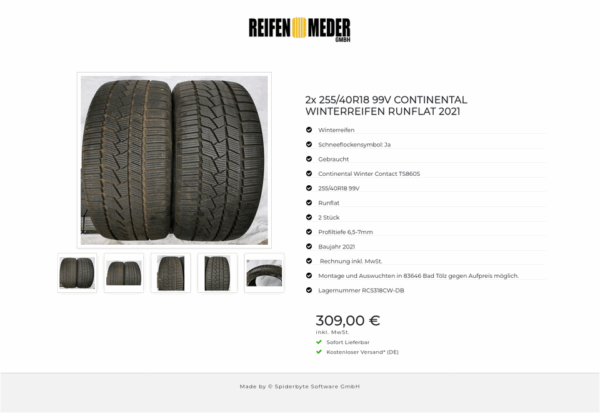 2x 255/40R18 99V CONTINENTAL WINTERREIFEN RUNFLAT 2021 #9805 – Bild 6