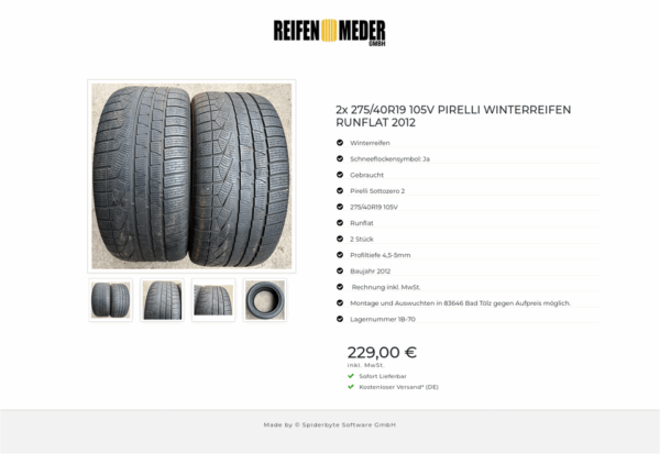 2x 275/40R19 105V PIRELLI WINTERREIFEN RUNFLAT 2012 #1TKI – Bild 5