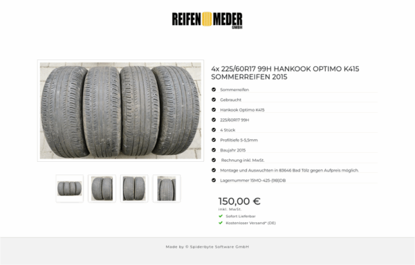 4x 225/60R17 99H HANKOOK OPTIMO K415 SOMMERREIFEN 2015 #12VQ – Bild 5