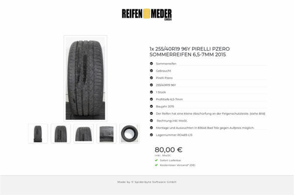 1x 255/40R19 96Y PIRELLI PZERO SOMMERREIFEN 6,5-7MM 2015 #1RVP – Bild 6