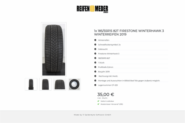 1x 185/55R15 82T FIRESTONE WINTERHAWK 3 WINTERREIFEN 2019 #1IUP – Bild 5