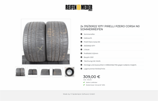 2x 315/30R22 107Y PIRELLI PZERO CORSA N0 SOMMERREIFEN #1W8H – Bild 6