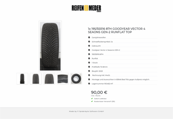 1x 195/55R16 87H GOODYEAR VECTOR 4 SEAONS GEN-2 RUNFLAT TOP #1RUA – Bild 6