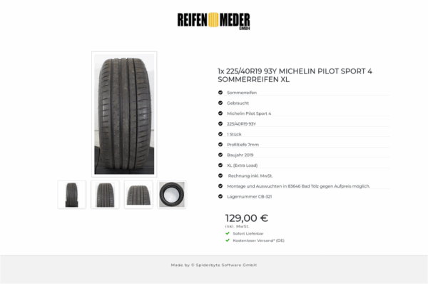1x 225/40R19 93Y MICHELIN PILOT SPORT 4 SOMMERREIFEN XL #1POS – Bild 5