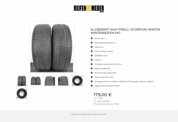 2x 235/65R17 104H PIRELLI SCORPION WINTER WINTERREIFEN MO #1L3N – Bild 7