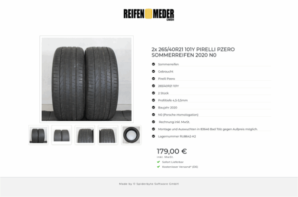 2x 265/40R21 101Y PIRELLI PZERO SOMMERREIFEN 2020 N0 #1IAM – Bild 6