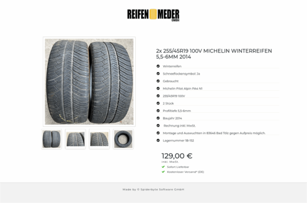2x 255/45R19 100V MICHELIN WINTERREIFEN 5,5-6MM 2014 #1TCP – Bild 5