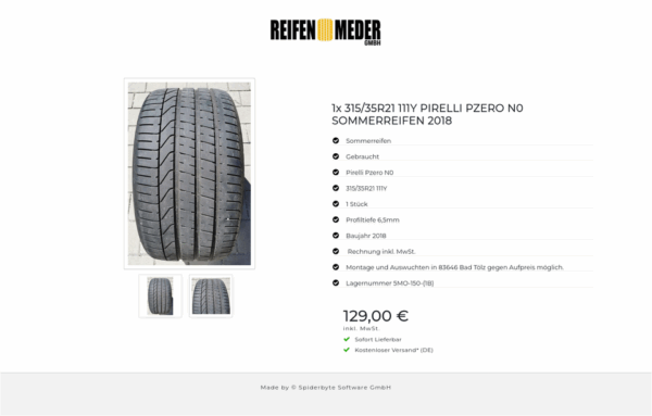 1x 315/35R21 111Y PIRELLI PZERO N0 SOMMERREIFEN 2018 #6054 – Bild 3