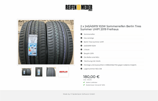 2x 245/45R19 102W BERLIN TIRE SUMMER UHP1 SOMMERREIFEN 2023 NEU – Bild 5