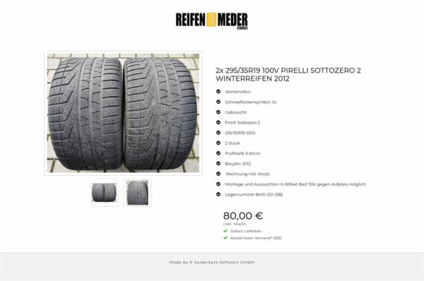 2x 295/35R19 100V PIRELLI SOTTOZERO 2 WINTERREIFEN 2012 #5794 – Bild 3