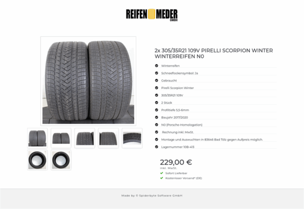 2x 305/35R21 109V PIRELLI SCORPION WINTER WINTERREIFEN N0 #1OZO – Bild 8