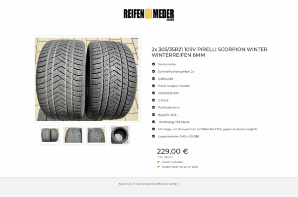 2x 305/35R21 109V PIRELLI SCORPION WINTER WINTERREIFEN 6MM #176Q – Bild 5