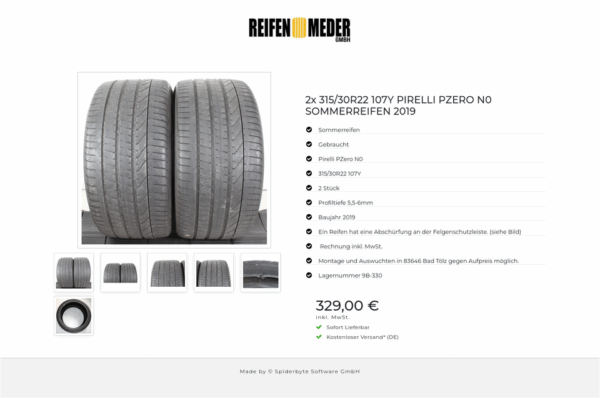 2x 315/30R22 107Y PIRELLI PZERO N0 SOMMERREIFEN 2019 #1WAG – Bild 7