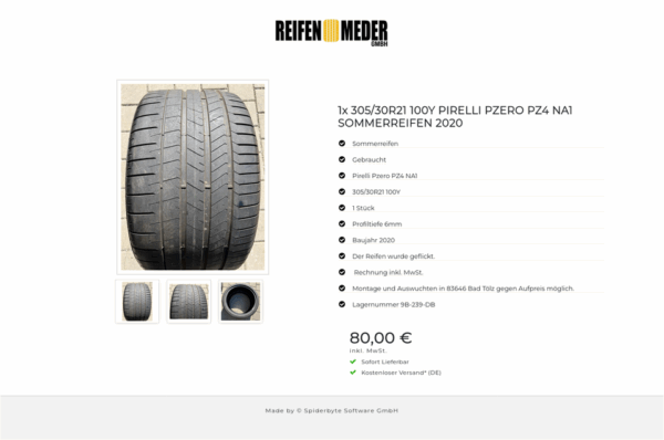 1x 305/30R21 100Y PIRELLI PZERO PZ4 NA1 SOMMERREIFEN 2020 #4132 – Bild 4