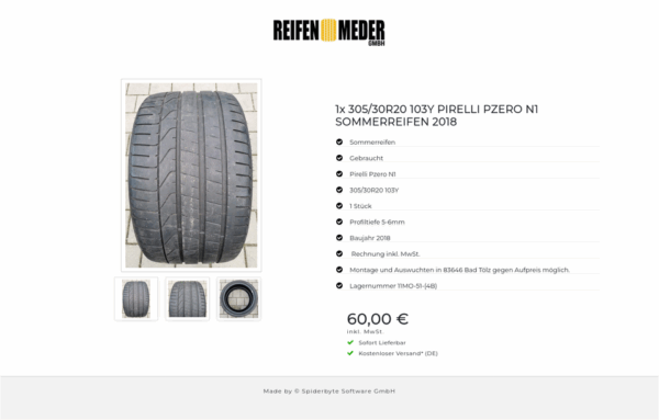 1x 305/30R20 103Y PIRELLI PZERO N1 SOMMERREIFEN 2018 #15ME – Bild 4
