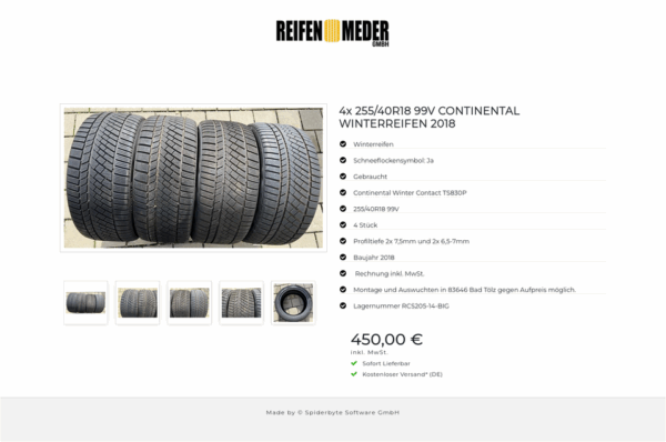 4x 255/40R18 99V CONTINENTAL WINTERREIFEN 2018 #7580 – Bild 6