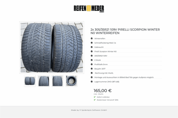 2x 305/35R21 109V PIRELLI SCORPION WINTER N0 WINTERREIFEN #10DB – Bild 5