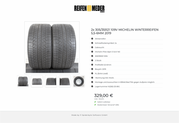 2x 305/35R21 109V MICHELIN WINTERREIFEN 5,5-6MM 2019 #5065 – Bild 6